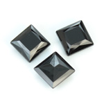 Plastic Point Back Opaque Stone - Square 14x14MM JET