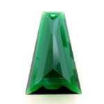 Plastic Pendant -Transparent Faceted Trapezoid 37x24MM EMERALD