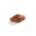 Plastic Engraved Bead - Fancy Bicone 19x11MM INDOCHINE LIGHT BROWN