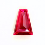 Plastic Pendant -Transparent Faceted Trapezoid 27x20MM ORIENTAL RUBY