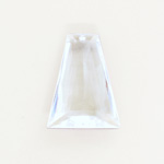 Plastic Pendant -Transparent Faceted Trapezoid 27x20MM CRYSTAL