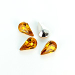 Plastic Point Back Foiled Stone - Pear 13x8MM TOPAZ