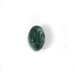 Plastic Engraved Bead - Oval 15x10MM INDOCHINE TEAL