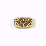 Plastic Engraved Bead - Rectangle 21x13MM ANTIQUE IVORY