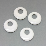 Plastic Pendant - Opaque Color Smooth Round Creole 17MM CHALKWHITE