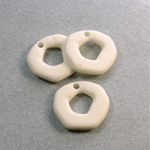 Plastic Pendant - Smooth Fancy Round Ring 23MM MATTE IVORY