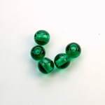 Czech Pressed Glass Large Hole Bead - Round 08MM EMERALD