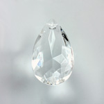Plastic Pendant -Transparent Faceted Pear 30x20MM CRYSTAL