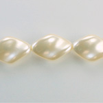 Czech Glass Pearl Bead - Twisted Baroque 19x13MM WHITE 70401