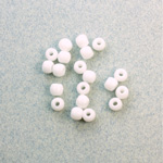 Czech Pressed Glass Large Hole Bead - Round 04MM WHITE