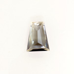 Plastic Pendant -Transparent Faceted Trapezoid 18x13MM SMOKE GREY
