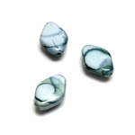 Plastic Bead - Marbelized Smooth Flat Diamond 17x11MM SEA BLUE