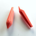 Plastic Pendant - Opaque Faceted Pear 30x7MM CORAL: