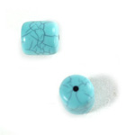 Plastic  Bead - Mixed Color Smooth Drum 13x15 BLUE TURQ MATRIX