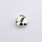 Metalized Plastic Pendant- Faceted Drop 12x11MM SILVER