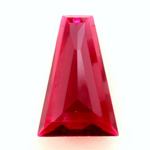 Plastic Pendant -Transparent Faceted Trapezoid 37x24MM ORIENTAL RUBY
