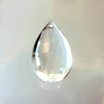 German Plastic Pendant -Transparent Faceted Pear 25x18MM CRYSTAL