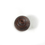 Plastic Engraved Bead - Round 15MM INDOCHINE BROWN