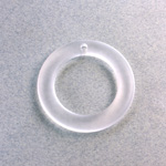 Plastic Pendant - Smooth Flat Ring 38MM MATTE CRYSTAL