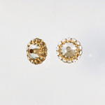 Plastic Engraved Bead - Rondelle 12MM GOLD on CRYSTAL