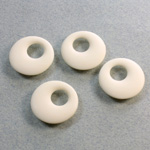 Plastic Pendant - Opaque Color Smooth Round Creole 17MM MATTE IVORY
