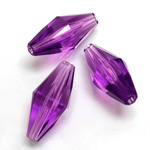 Plastic Bead -  Faceted Elongated Bicone 25x12MM AMETHYST