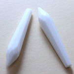 Plastic Pendant - Opaque Faceted Pear 40x7MM CHALKWHITE
