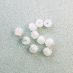 Czech Pressed Glass Large Hole Bead - Round 06MM MOONSTONE WHITE