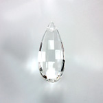 Plastic Pendant -Transparent Faceted Pear 30x13MM CRYSTAL