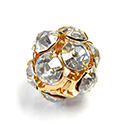 Czech Crystal Rhinestone Ball - 20MM CRYSTAL-GOLD