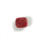 Plastic Engraved Bead - Rectangle 12x11MM INDOCHINE RED