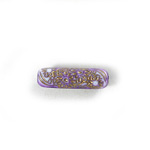 Plastic Engraved Bead - Tube 21x6MM GOLD on LILAC