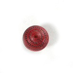 Plastic Engraved Bead - Round 15MM INDOCHINE RED