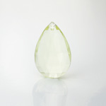 German Plastic Pendant -Transparent Faceted Pear 25x18MM LT TOPAZ