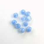 Czech Pressed Glass Large Hole Bead - Round 06MM MOONSTONE BLUE