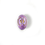 Plastic Engraved Bead - Oval 15x10MM GOLD on LILAC