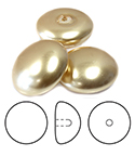 Preciosa Flat Back Button Crystal Nacre Pearl Round 10MM GOLD