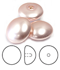 Preciosa Flat Back Button Crystal Nacre Pearl Round 06MM ROSALINE