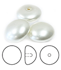 Preciosa Flat Back Button Crystal Nacre Pearl Round 06MM WHITE