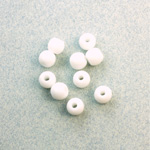 Czech Pressed Glass Large Hole Bead - Round 06MM WHITE