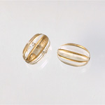 Plastic Engraved Bead - Oval Melon 14x9MM GOLD on CRYSTAL