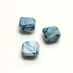 Plastic Bead - Marbelized Smooth Diamond 14x14MM SEA BLUE