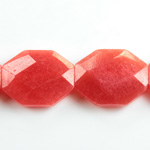 Gemstone Bead - Faceted Octagon 25x20MM Dyed QUARTZ Col. 44 RED