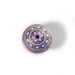 Plastic Engraved Bead - Wheel 18x15MM GOLD on LILAC