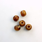 Czech Pressed Glass Large Hole Bead - Round 08MM BROWNHORN