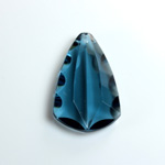 Plastic Pendant -Transparent Faceted Fancy Scalloped Edges 33x20MM MONTANA