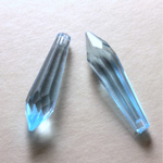 Plastic Pendant -Transparent Faceted Pear 30x7MM LIGHT SAPPHIRE