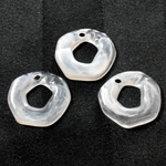 Plastic Pendant - Smooth Fancy Round Ring 23MM CRYSTAL QUARTZ (H1109)