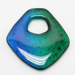 Plastic Pendant - Smooth Fancy Two Tone Speckled 55x3MM5MM BLUE GREEN (PX507)
