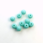 Czech Pressed Glass Large Hole Bead - Round 06MM TURQUOISE